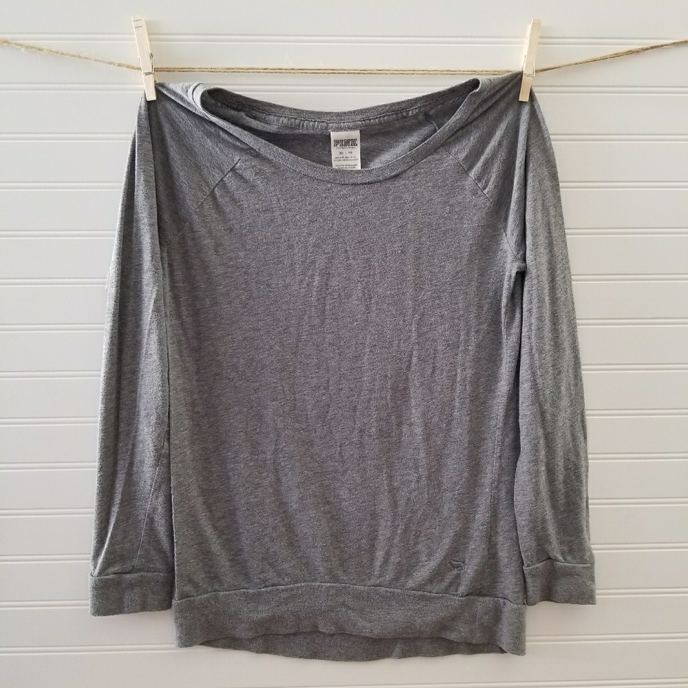 VS PINK Scoop Neck Long Sleeve Tee